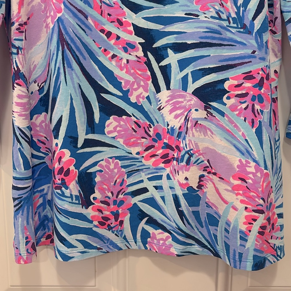 Lilly Pulitzer Waverly Top in Mr Peacock B Tweethearts Print Size S - Picture 9 of 16